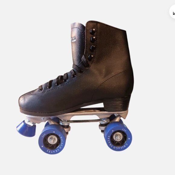 Roller Skates Mens Size 7 Chicago Leather Quad Lace-Up 405 Blue Wheels 8601K - Picture 6 of 13